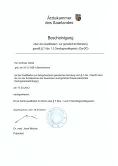 GenBeratung Zertifikat A. Giebel
