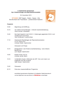 PROGRAMM 8. Saarbrücker Symposium