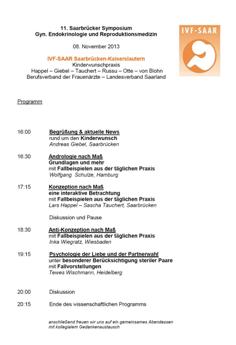 PROGRAMM 11. Saarbrücker Symposium